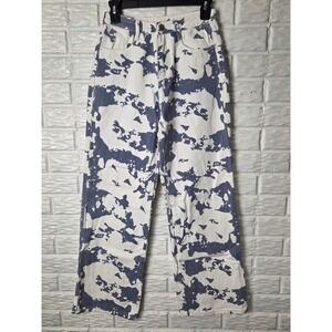 Bailey Rose Wide Leg Jeans Blue-Gray & White Small Y2k Denim Retro